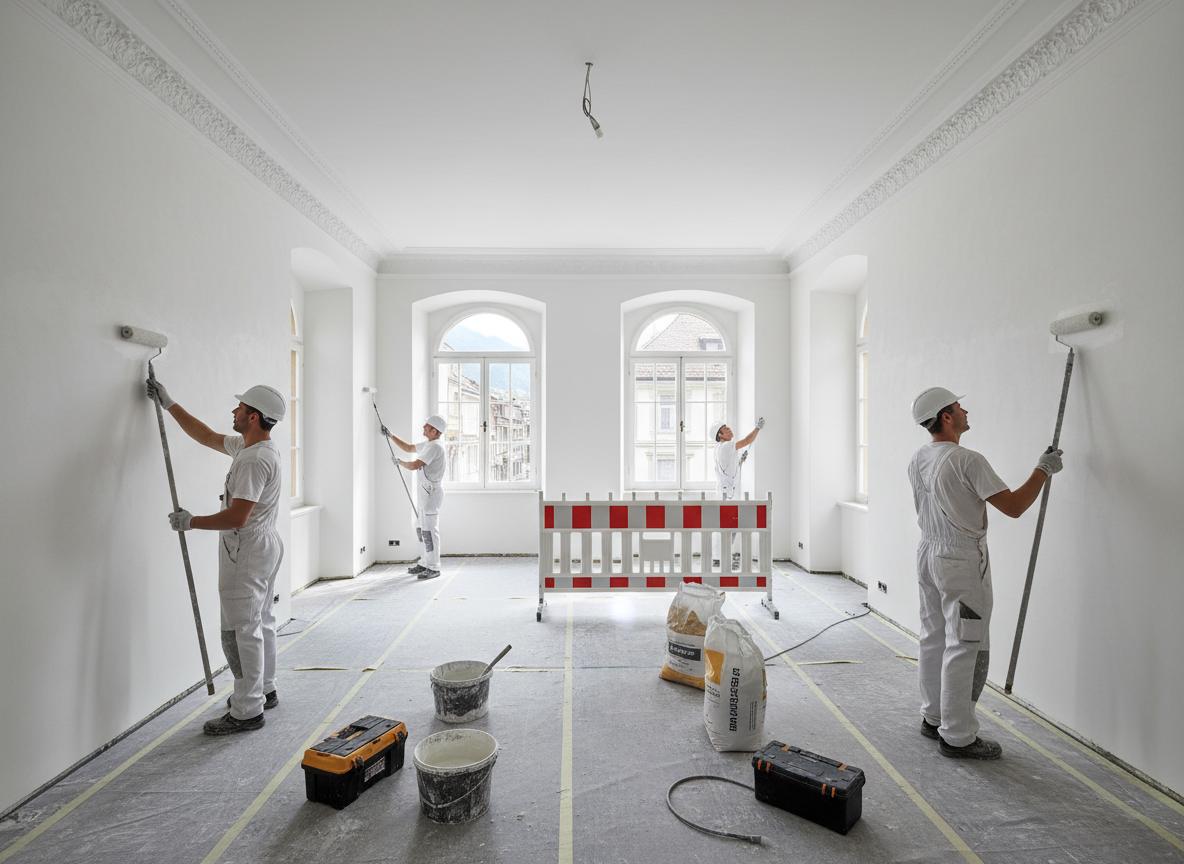 Handwerker bei der Renovation eines Innenraums